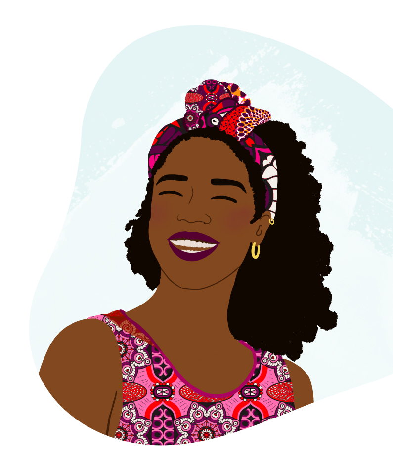 Illustration of woman smiling