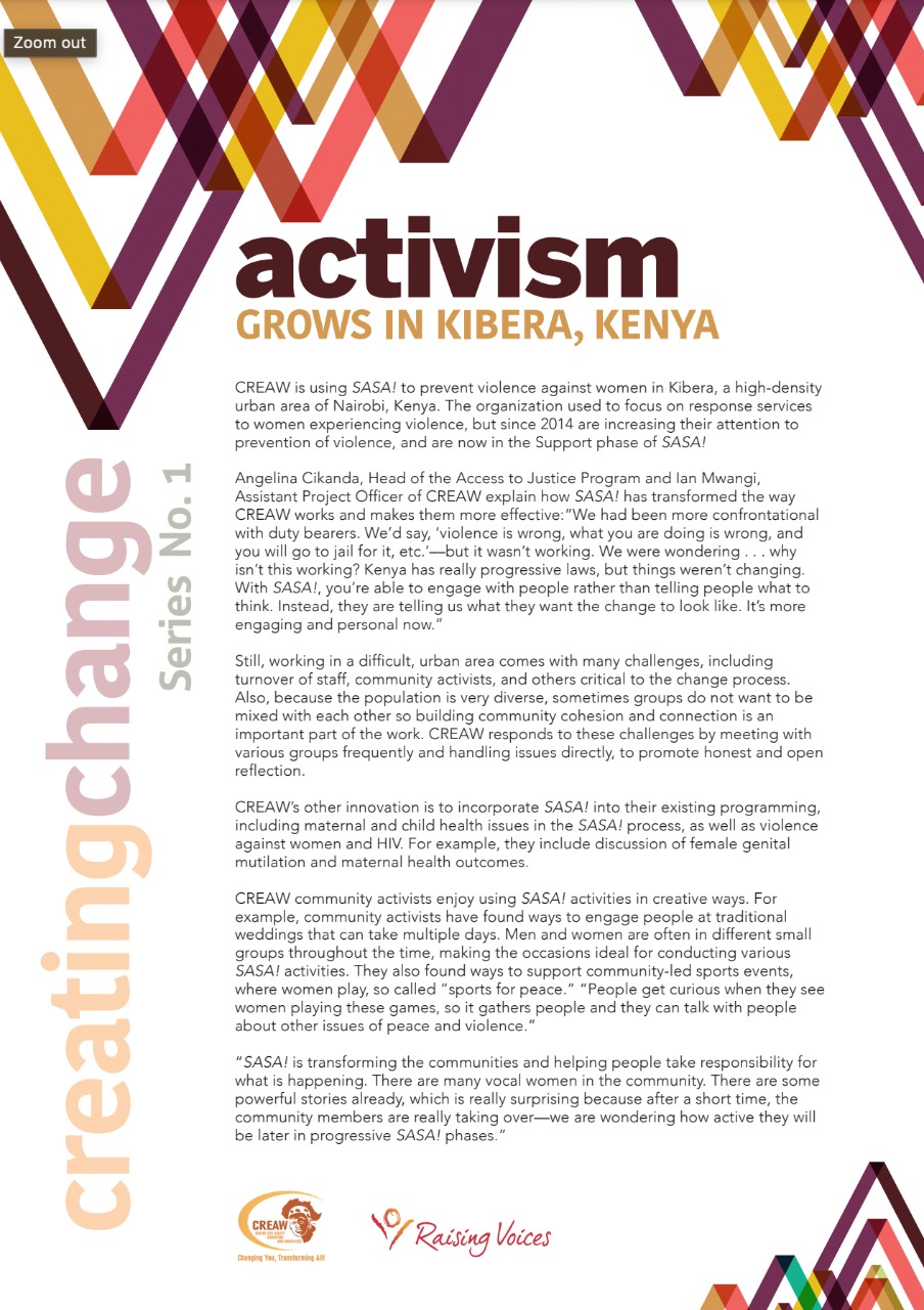 Activism Grow in Kibera, Kenya