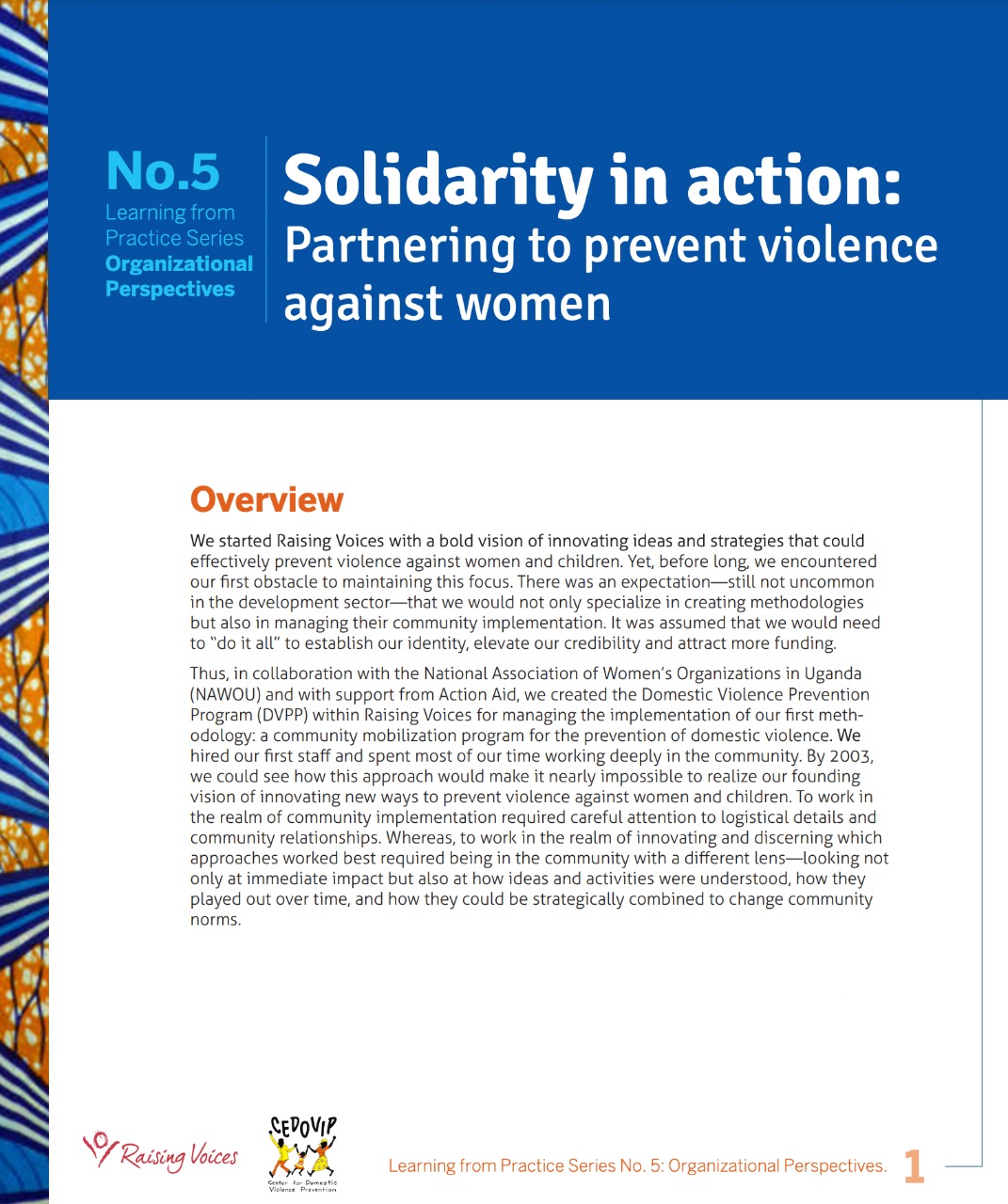 Solidarity in action: Partnering to prevent violence against women