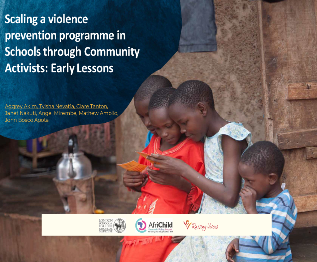 Scaling a violence prevention programme in Schools through Community ...